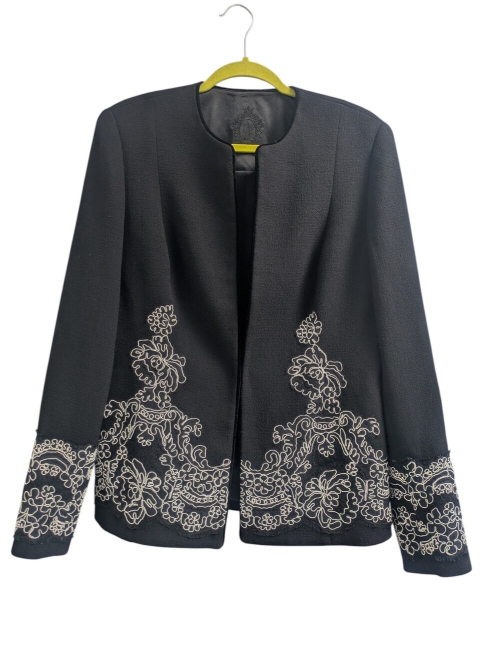 Zang Toi Floral Embroidered Wool Jacket